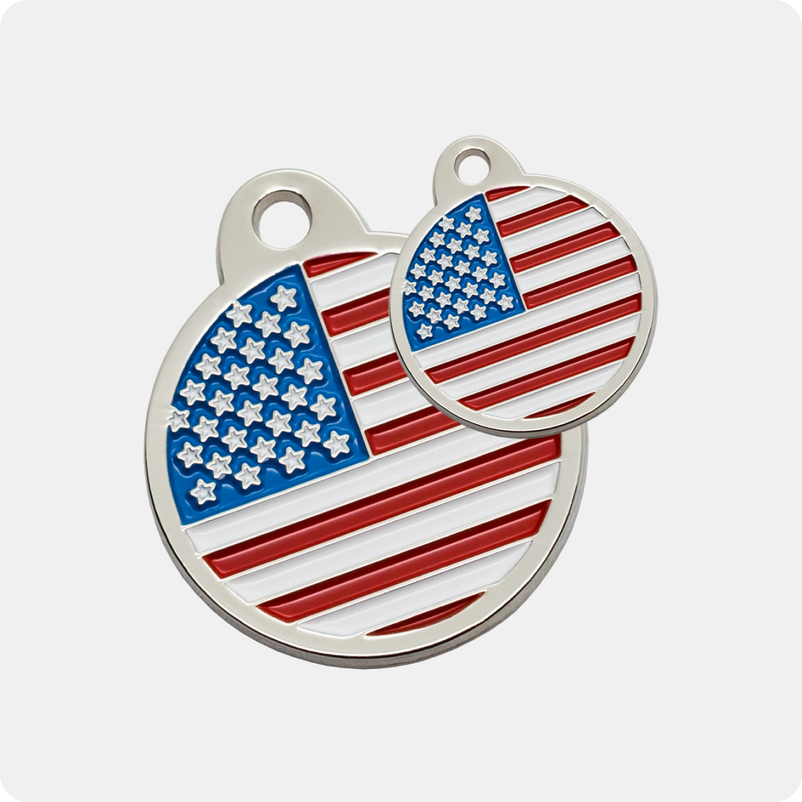 DocuPet tags with the American flag.